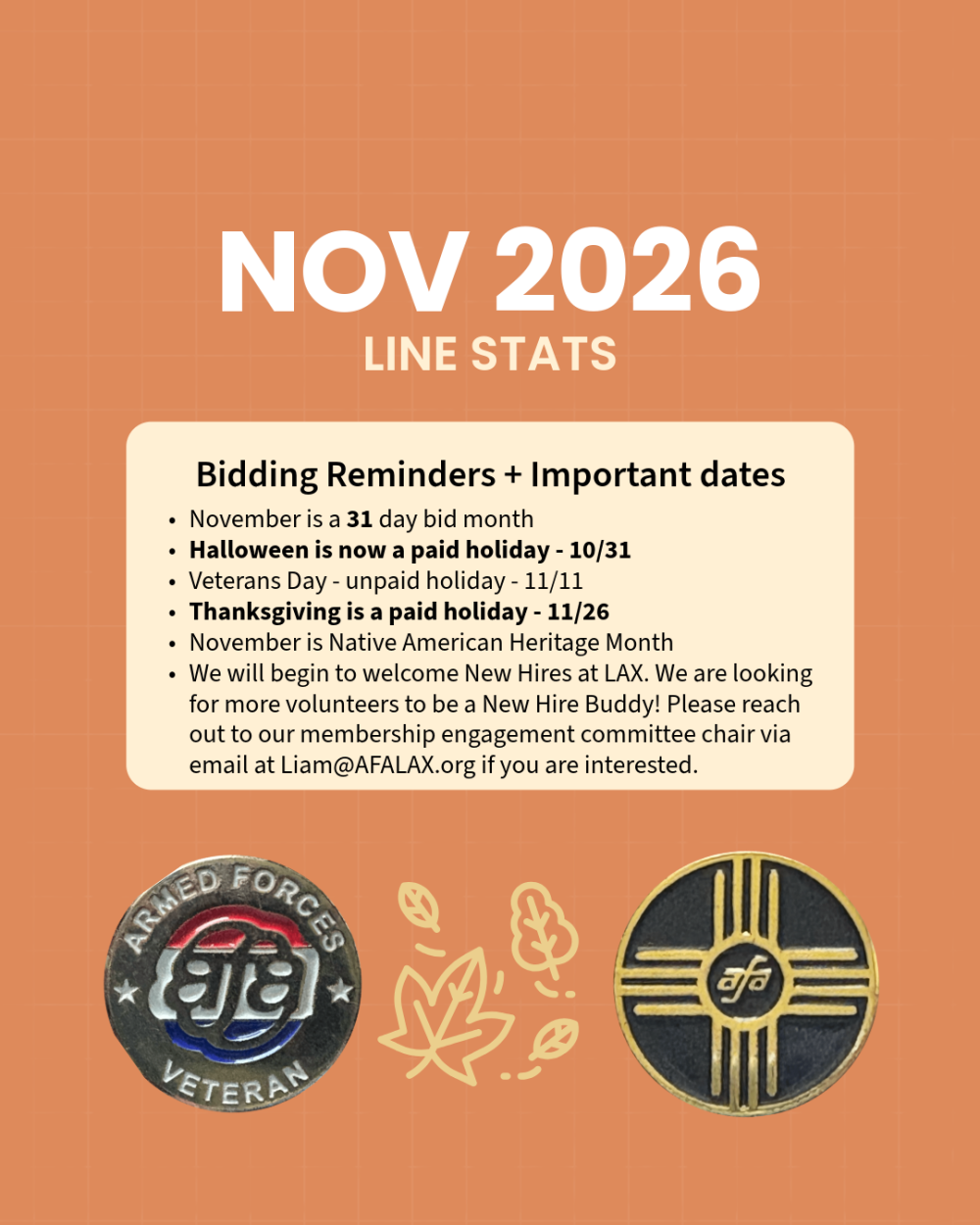 November 2026 Line Stats
